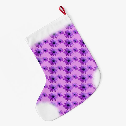 カスタムに貯蔵するデイジーのストッキングのクリスマスのデイジー ラージクリスマスストッキング (裏面 (吊り時))