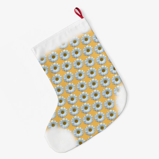 カスタムに貯蔵するデイジーのストッキングのクリスマスのデイジー ラージクリスマスストッキング (裏面 (吊り時))
