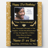 カスタムに、心をこめて二十一歳の誕生日の贈り物を。 フォトプラーク (正面)