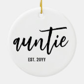 カスタムのおばさん。ブラシモダンスクリプトタイポグラフィ セラミックオーナメント (裏面)