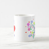 カスタムのお母さんの花のコップ私達*Heart* コーヒーマグカップ (中央)