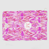 カスタムのちょっとフラミンゴのピンクの種族のはっきりしたな水彩画 ゴルフタオル (横)