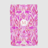 カスタムのちょっとフラミンゴのピンクの種族のはっきりしたな水彩画 ゴルフタオル (正面)