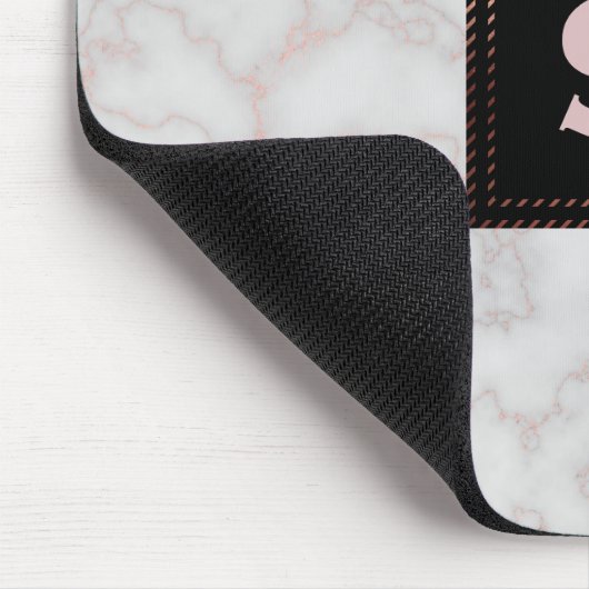 カスタムのばら色の金ゴールドのピンクのグリッターのグラデーションな大理石 マウスパッド (コーナー)