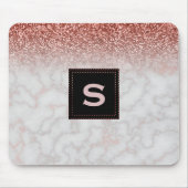 カスタムのばら色の金ゴールドのピンクのグリッターのグラデーションな大理石 マウスパッド (正面)