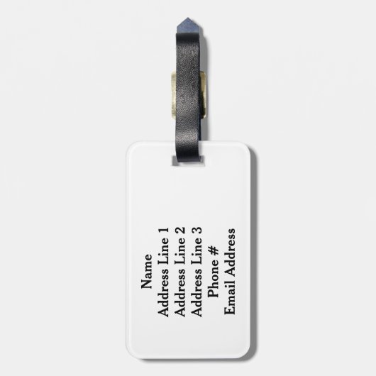 カスタムのイニシャル + 素朴な木製の一見パターン ラゲッジタグ (裏面縦)