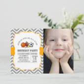 カスタムのオールスタースポーツ誕生パーティーの写真 招待状 (スタンド正面)