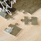 カスタムのカップルの結婚写真 ジグソーパズル (側面)