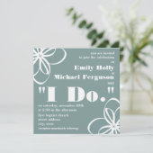 カスタムのカラーウェディング招待-白い花と私がする 招待状 (スタンド正面)