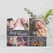 カスタムのクリスマスベビーが世界に喜びを写真に シーズンカード (スタンド正面)