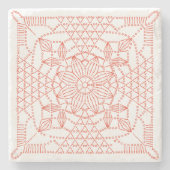 カスタムのクロシェのグラフ ストーンコースター (正面)