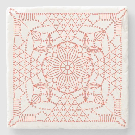 カスタムのクロシェのグラフ ストーンコースター (正面)