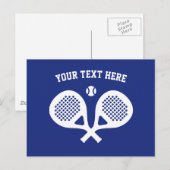 カスタムのクロスしたラケットのロゴ パデル テニス ポストカード (正面/裏面)