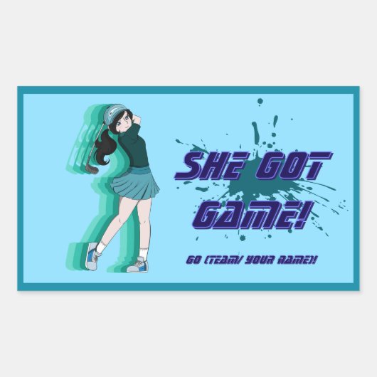 カスタムのゴルフプレーヤーシール 長方形シール (正面)