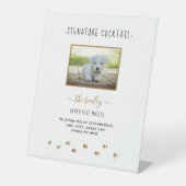 カスタムのシグネチャードリンク金ゴールド結婚ペットの写真 台座サイン (正面)