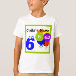 カスタムのシャツ:名前を記入"is 6" birthday tシャツ<br><div class="desc">あなたの人生で6歳のための完璧な贈り物。親切な贈り物の1つのための子供の名前でパーソナライズ。</div>