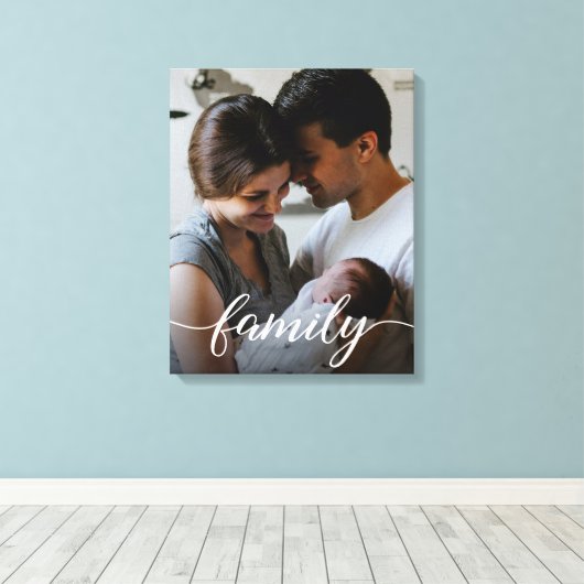 カスタムのスクリプパーソナライズされたト写真 キャンバスプリント (インサイチュ (ウッドフロア))