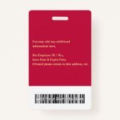 カスタムのスタッフロゴバーコード写真名ID バッジ (裏面)