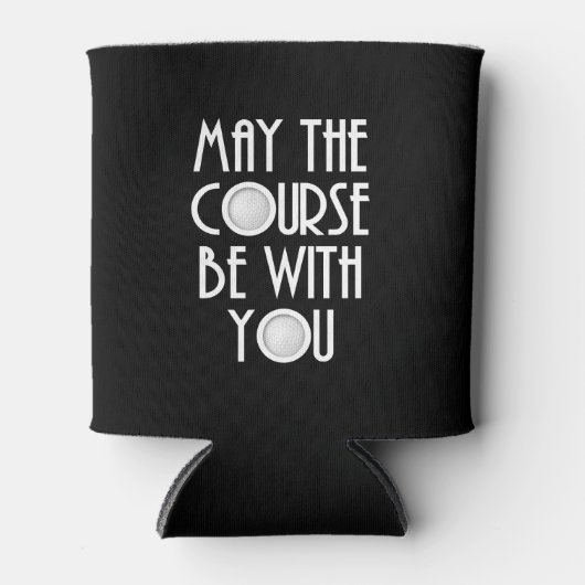 カスタムのダークカラーはコースがあなたとゴルフ 缶クーラー (正面)