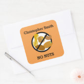 カスタムのナッツアレルギパーソナライズされたー子 スクエアシール (封筒)