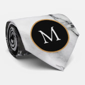 カスタムのネックタイ白黒大理石 ネクタイ (ロール)