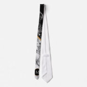 カスタムのネックタイ白黒大理石 ネクタイ (裏面)