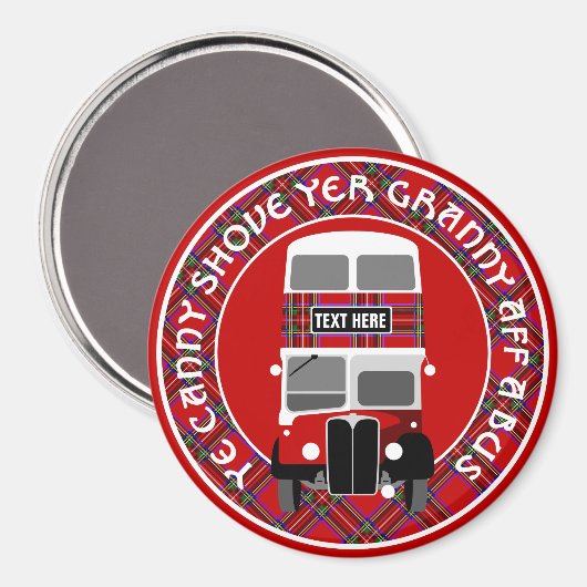 カスタムのパーソナライズされたスコットランドタータンチェックバスマグネット マグネット (正面/裏面)