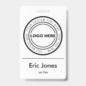 カスタムのビジネスロゴの従業員ID バッジ (正面)