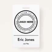 カスタムのビジネスロゴの従業員ID バッジ (正面)