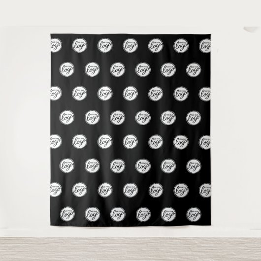 カスタムのビジネスロゴの手順と繰り返し タペストリー (正面)