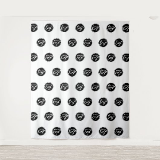 カスタムのビジネスロゴの手順と繰り返し タペストリー (正面)