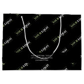 カスタムのビジネスロゴパターンとオプション文字 ラージペーパーバッグ (裏面)