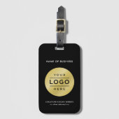 カスタムのビジネスロゴ(黒と金ゴールド) ラゲッジタグ (正面縦)