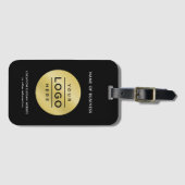 カスタムのビジネスロゴ(黒と金ゴールド) ラゲッジタグ (正面横)
