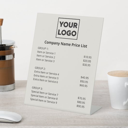 カスタムのビジミニマルネスロゴ価格表 台座サイン (インサイチュ)