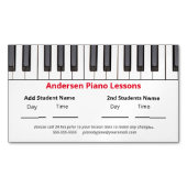 カスタムのピアノのレッスン マグネット名刺 (正面)