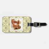 カスタムのフォトクリームの花柄 ラゲッジタグ (正面横)