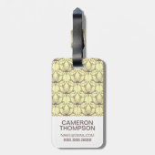 カスタムのフォトクリームの花柄 ラゲッジタグ (裏面縦)