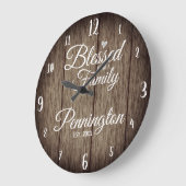 カスタムのフ賛美ァミリー名が大きくなる ラージ壁時計 (傾斜)