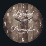 カスタムのフ賛美ァミリー名が木材に ラージ壁時計<br><div class="desc">おもしろいファミリの時計で、背景に木の板がテクスチャ付きファミリ名文字とエスト。日付はすべてカスタマイズ可能です。語句は変更できますが、「読ファミリ名賛美と日付オプションが設定されたカスタムファミリになります。」</div>