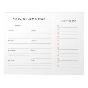 カスタムのプランナーと食料品リスト ノートパッド