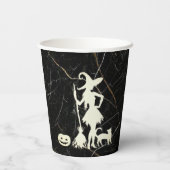 カスタムのベーシック魔女猫おもしろいエステティックカカッコいいット 紙コップ (裏面)