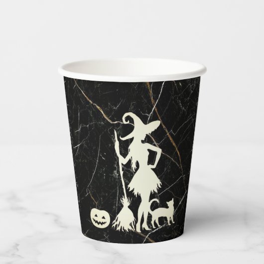 カスタムのベーシック魔女猫おもしろいエステティックカカッコいいット 紙コップ (裏面)