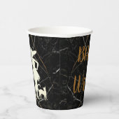 カスタムのベーシック魔女猫おもしろいエステティックカカッコいいット 紙コップ (右)