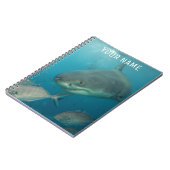 カスタムのホオジロザメ水中肖像画 ノートブック (左側)