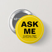 カスタムのボランティアは私に特別なイベントの黄色を頼みます 缶バッジ (正面&裏面)