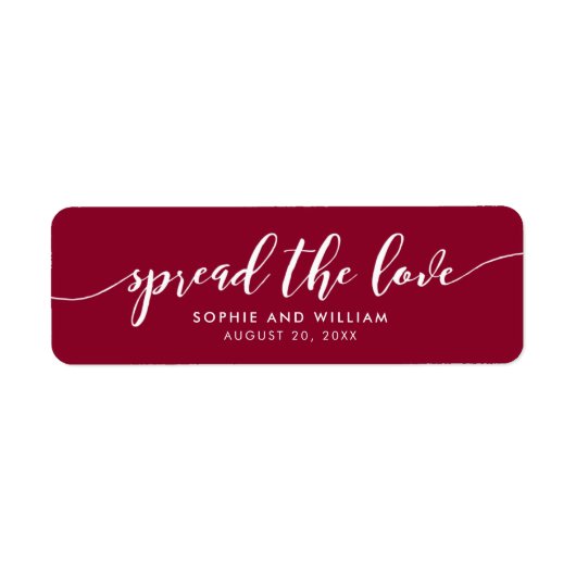 カスタムのリラックスカラースクリプトが愛の結婚スプレッド ラベル (正面)