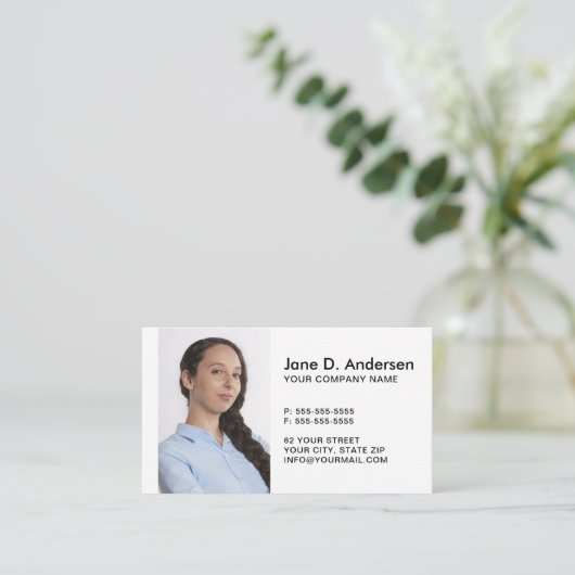 カスタムのロゴとフォトモダンプロフェッショナル 名刺 (スタンド正面)