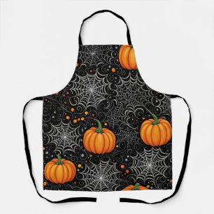 「カスタムの不気味不気味なハロウィーンカボチャとスパイダー エプロン