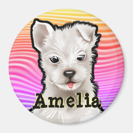 カスタムの丸いマグネット・レインボー・パピー。 マグネット